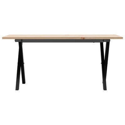 vidaXL Table basse cadre en X 100x50x45 cm bois de pin massif et acier