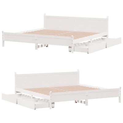 vidaXL Cadre de lit sans matelas blanc 180x200 cm bois massif de pin