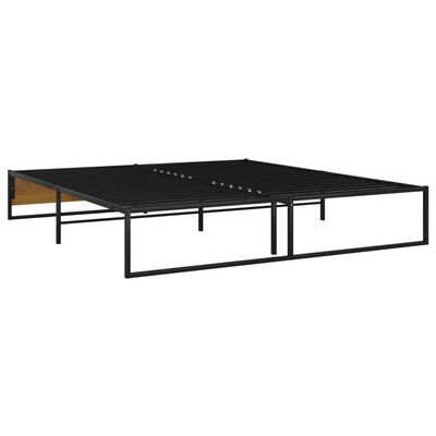 vidaXL Cadre de lit sans matelas noir métal 140x200 cm