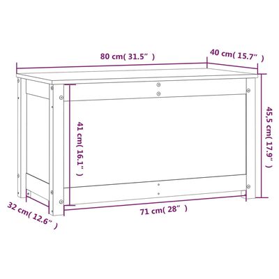 vidaXL Boîte de rangement Marron miel 80x40x45,5 cm Bois massif de pin