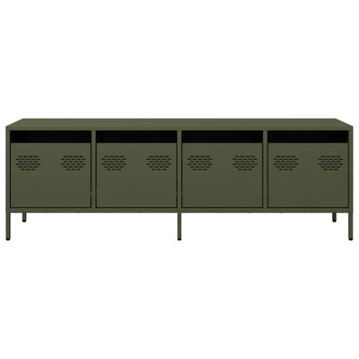 vidaXL Meuble TV vert olive 135x39x43,5 cm acier laminé à froid