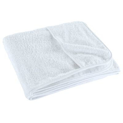 vidaXL Serviettes de plage 2 pcs blanc 60x135 cm tissu 400 GSM