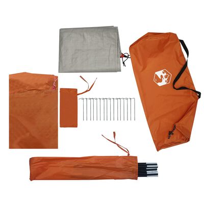 vidaXL Tente de camping tunnel 3 personnes orange imperméable