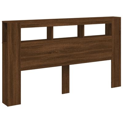 vidaXL Tête de lit à LED chêne marron 180x18,5x103,5cm bois ingénierie