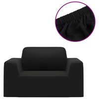 vidaXL Housse extensible de canapé Noir Jersey de polyester