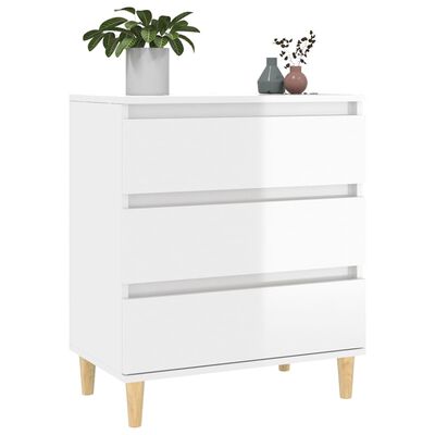 vidaXL Buffet Blanc brillant 60x35x70 cm Bois d'ingénierie