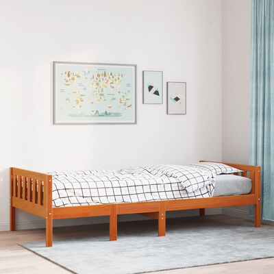 vidaXL Lit pour enfants sans matelas cire marron 80x200 cm pin massif