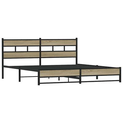 vidaXL Cadre de lit en métal sans matelas chêne sonoma 200x200 cm