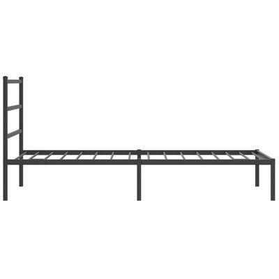 vidaXL Cadre de lit métal sans matelas avec tête de lit noir 100x190cm