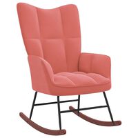 vidaXL Chaise à bascule Rose Velours