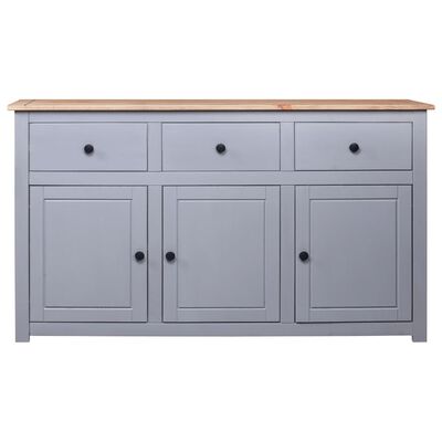 vidaXL Buffet Gris 135x40x80 cm Pin solide Assortiment Panama