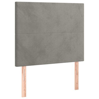 vidaXL Têtes de lit 2 pcs Gris clair 100x5x78/88 cm Velours