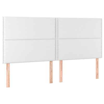 vidaXL Tête de lit à LED Blanc 180x5x118/128 cm Similicuir