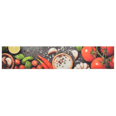 vidaXL Tapis de cuisine lavable impression légumes 60x300 cm velours