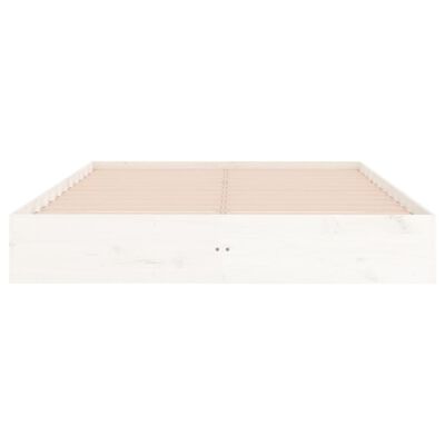 vidaXL Cadre de lit sans matelas blanc bois massif 140x200 cm