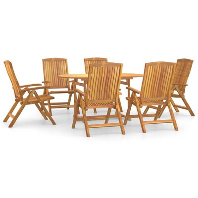 vidaXL Ensemble à manger de jardin 7 pcs Bois de teck solide