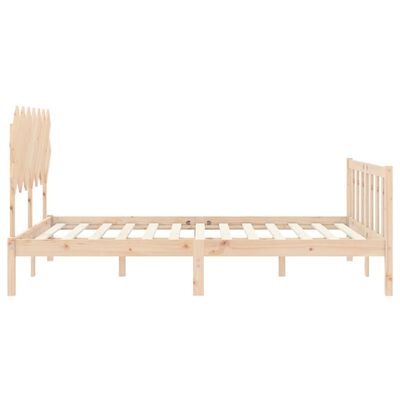 vidaXL Cadre de lit avec tête de lit 140x190 cm bois massif