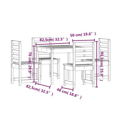 vidaXL Ensemble à manger de jardin 5 pcs bois massif Douglas