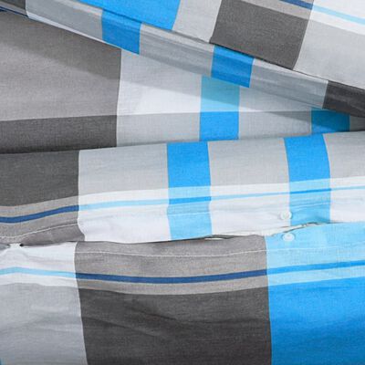 vidaXL Ensemble de housse de couette Bleu et gris 200x200 cm Coton