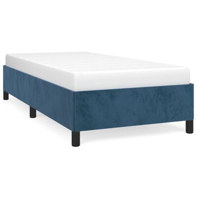 vidaXL Cadre de lit sans matelas bleu foncé 90x200 cm velours