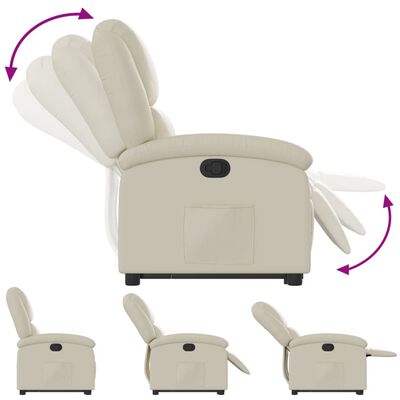 vidaXL Fauteuil inclinable Crème Similicuir