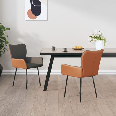 vidaXL Chaises à manger lot de 2 gris clair tissu et similicuir