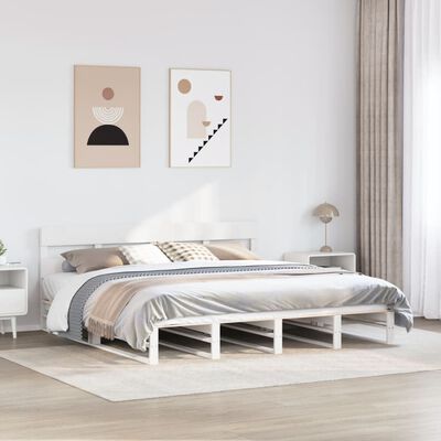 vidaXL Cadre de lit sans matelas blanc 180x200 cm bois massif de pin