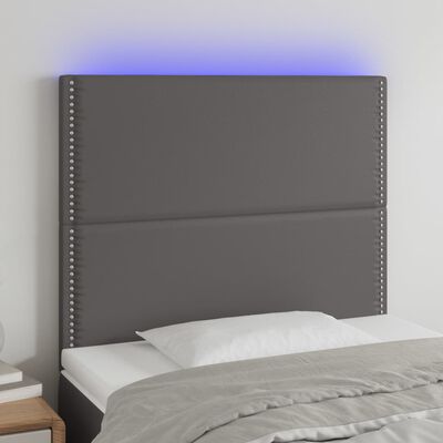 vidaXL Tête de lit à LED Gris 90x5x118/128 cm Similicuir