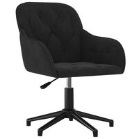 vidaXL Chaise pivotante de bureau Noir Velours