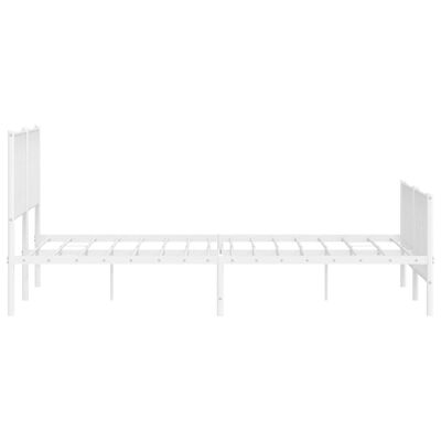 vidaXL Cadre de lit métal sans matelas et pied de lit blanc 183x213 cm