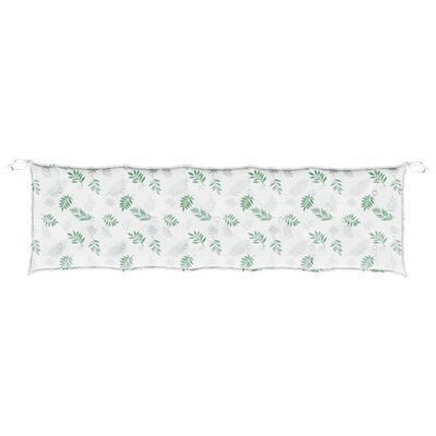 vidaXL Coussins de banc jardin lot de 2 motif de feuilles tissu Oxford