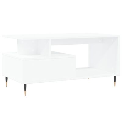 vidaXL Table basse Blanc 90x49x45 cm Bois d'ingénierie