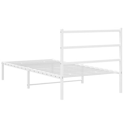 vidaXL Cadre de lit métal sans matelas et tête de lit blanc 100x200 cm