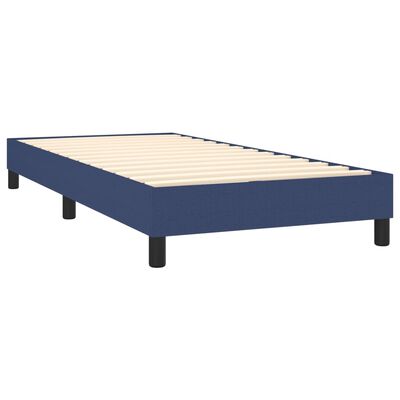 vidaXL Sommier à lattes de lit avec matelas Bleu 80x200 cm Tissu