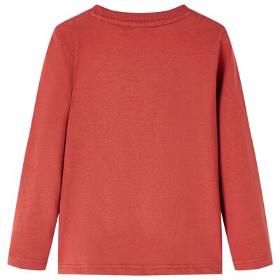 T-shirt enfants à manches longues rouge brûlé 104