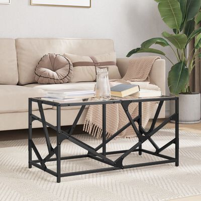 vidaXL Table basse avec dessus en verre transparent 78,5x40x41cm acier