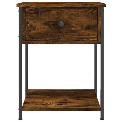 vidaXL Table de chevet chêne fumé 44x45x58 cm bois d'ingénierie