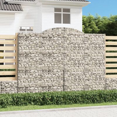 vidaXL Paniers à gabions arqués 4 pcs 300x30x220/240 cm fer galvanisé