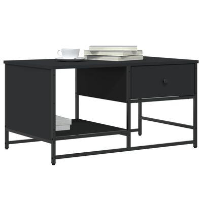 vidaXL Table basse noir 85,5x51x45 cm bois d'ingénierie