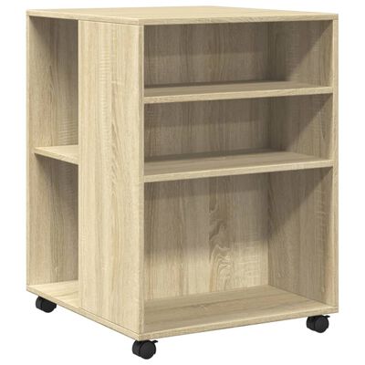 vidaXL Table d'appoint avec roues chêne sonoma bois d'ingénierie