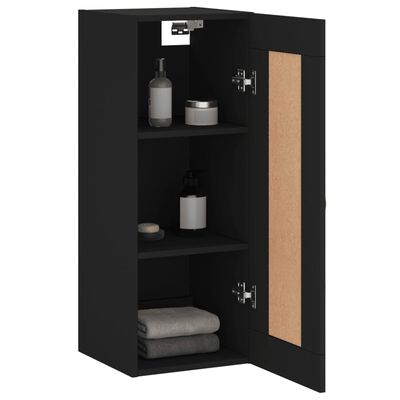 vidaXL Armoire murale noir 34,5x34x90 cm bois d'ingénierie