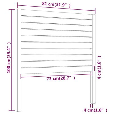 vidaXL Tête de lit Gris 81x4x100 cm Bois massif de pin