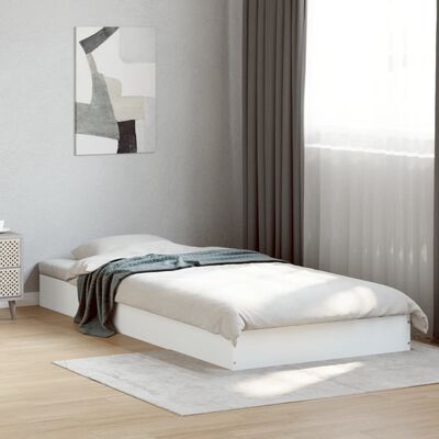 vidaXL Cadre de lit sans matelas blanc 75x190 cm bois d'ingénierie