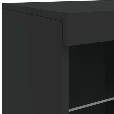 vidaXL Buffet avec lumières LED noir 81x37x67 cm