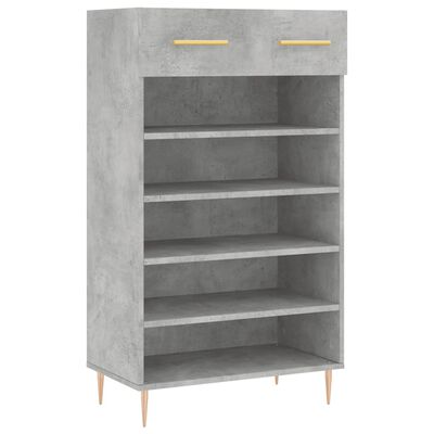 vidaXL Armoire à chaussures gris béton 60x35x105 cm bois d'ingénierie