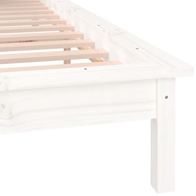 vidaXL Cadre de lit à LED sans matelas blanc 200x200 cm bois massif