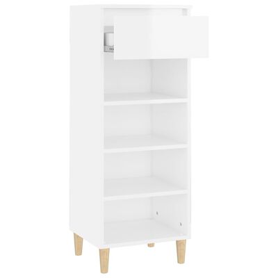 vidaXL Armoire à chaussures Blanc brillant 40x36x105cm Bois ingénierie