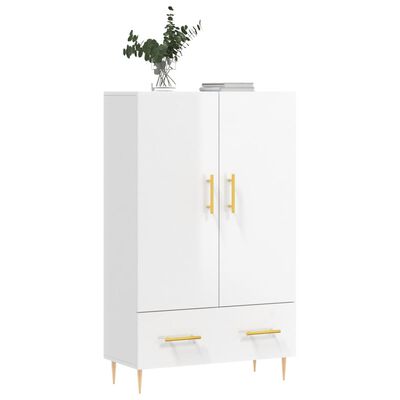 vidaXL Buffet haut blanc brillant 69,5x31x115 cm bois d'ingénierie