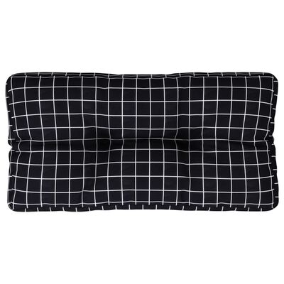 vidaXL Coussin de palette motif à carreaux noir 80x40x12 cm tissu