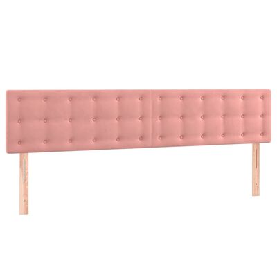 vidaXL Sommier à lattes de lit et matelas LED rose 120x190 cm velours